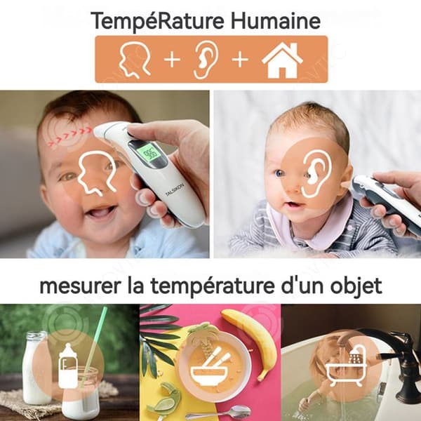 INN Termometer Fronta35 Dataminnen Färgbakgrundsbelyst Tricolor Hemma användning Infraröd Frontal och Öra
