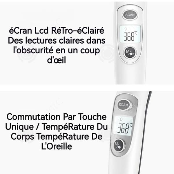 INN Panntermometer 35 minnesgrupper Bakgrundsbelyst LCD-skärm 3 färger IR Multiläges temperaturmätning Termometer