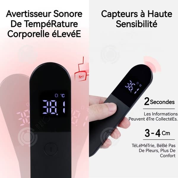INN Panntermometer 60g Dubbel läge hög temperatur påminnelser Bärbar Digital display Utan kontakt Infraröd termometer
