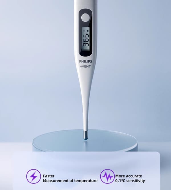 Philips Avent digitalt termometer AET-E301 – medicinsk termometer med høj præcision til babyer, børn og voksne