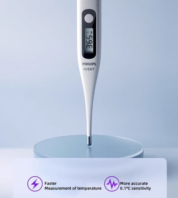Philips Avent digitalt termometer AET-E301 – medicinsk termometer med høj præcision til babyer, børn og voksne
