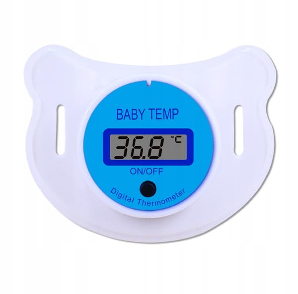 Termometer POT i en sut til BØRN Temperaturmåling Blå