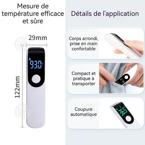 INN Termometer 122x29x23mm bärbar elektronisk termometer med LED-display, indikation av maximal och minimal temperatur