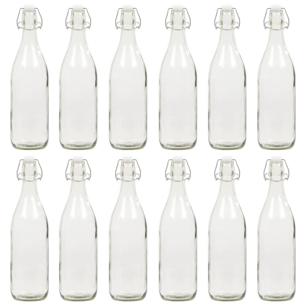 vidaXL glasflaske med patentlåg 12 stk. 1 l