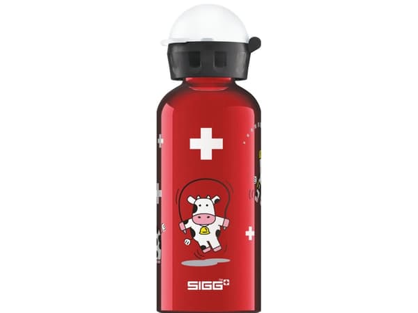 SIGG Funny Cows, 400 ml, Päivittäinen käyttö, Punainen, Alumiini, Lapsi, Valkoinen