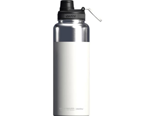 Asobu - Mighty Alpine Flask - isolerad utomhusflaska i rostfritt stål 1,2 liter vit Den stora isolerade "Migthy Alpine Flask" är utrustad med ett han