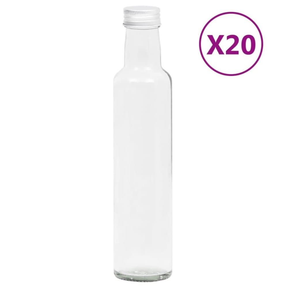 vidaXL Glasflaskor små 260 ml med skruvkork 20 st