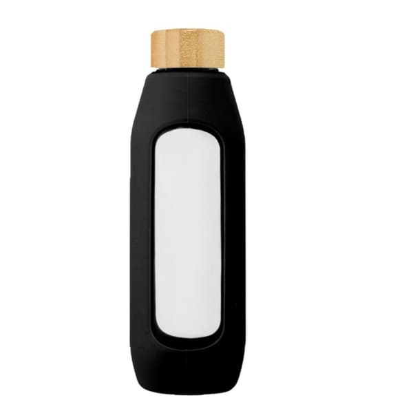 Avenue Glass 600ml Water Bottle Solid Black One Size