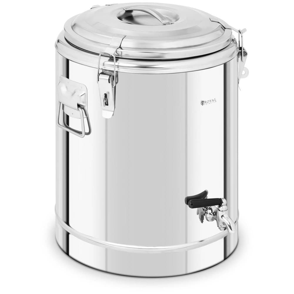 Royal Catering Termosbehållare med kran - 30 l - rostfritt stål