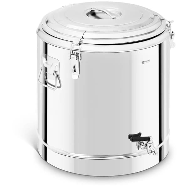 Royal Catering Termosbehållare med kran - 50 l - rostfritt stål