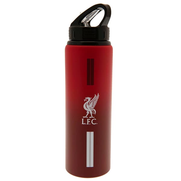 Liverpool FC Stripe Aluminium Water Bottle Red/White/Black One Size