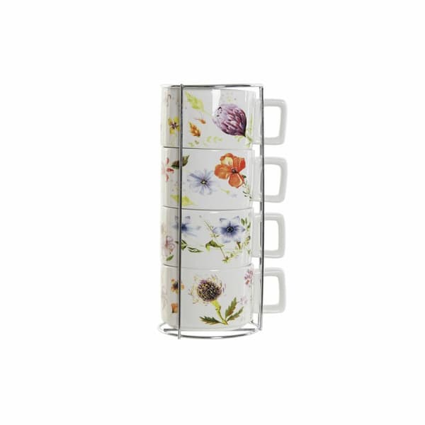 Set med kaffekoppar DKD Home Decor Multicolour Metall Dolomite 260 ml