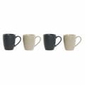 Miniatyrbild 1 av 4: Koppset DKD Home Decor Beige Mörkgrå Gummiträ Stengods 300 ml 19 x 13 x 31 cm (4 Delar)