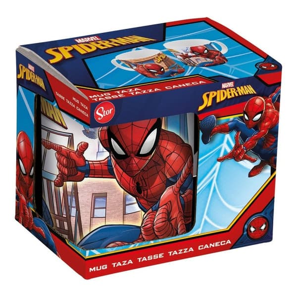 Mugg Spider-Man Great power Blå Röd Keramik 350 ml