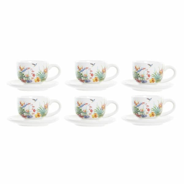 Set med kaffekoppar DKD Home Decor Multicolour Dolomite 180 ml
