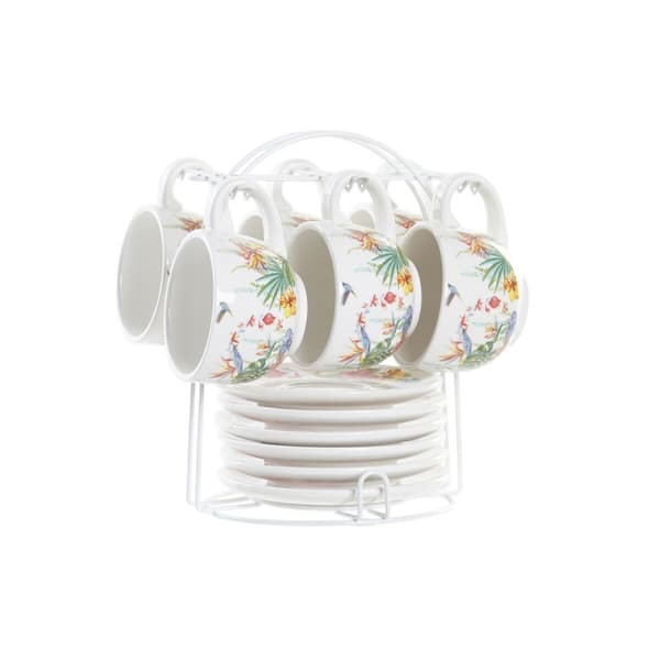 Set med kaffekoppar DKD Home Decor Multicolour Dolomite 180 ml