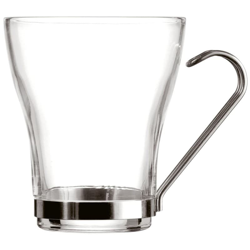 Set med kaffekoppar Quid Transparent Stål Glas (25 cl) (3 antal)
