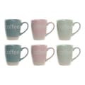 Miniatyrbild 2 av 4: Mugg DKD Home Decor Multicolour Blå Rosa Gummiträ Grön Stengods 160 ml (3 antal) (7 pcs)