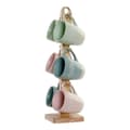 Miniatyrbild 1 av 4: Mugg DKD Home Decor Multicolour Blå Rosa Gummiträ Grön Stengods 160 ml (3 antal) (7 pcs)