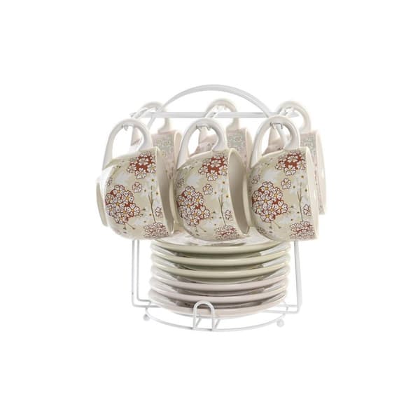 Kaffeset DKD Home Decor Grön Beige Metall Dolomite 180 ml