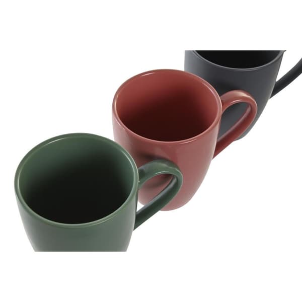 Set med 4 muggar DKD Home Decor Grön Rosa Mörkgrå Stengods 300 ml 19 x 13 x 31 cm