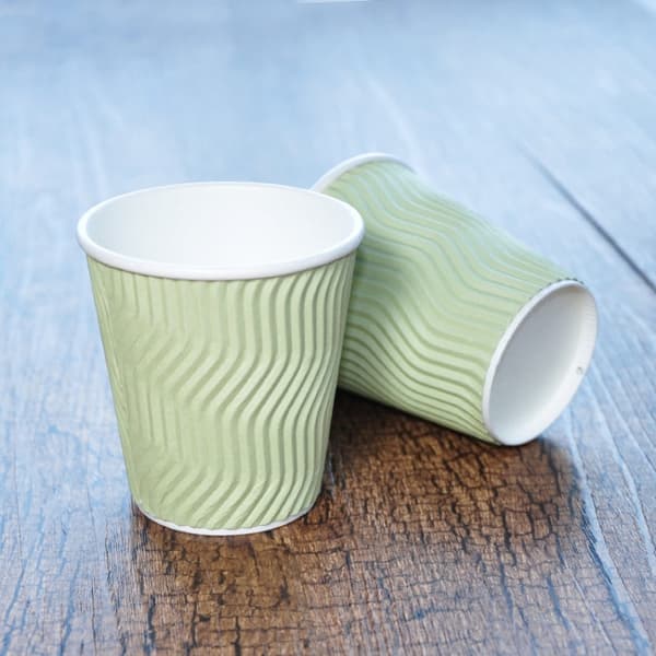 100 PCS 7oz Matcha Corrugated Thickened kraft Paper Corrugated Coffee Cup