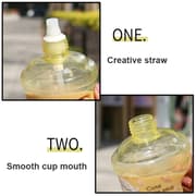 Large-Capacity Creative Water Bottle Student Children Straw Plastic Water Cup, Capacity: 1000ml(Grass Green)