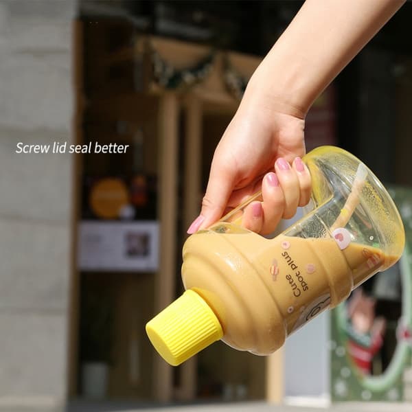 Large-Capacity Creative Water Bottle Student Children Straw Plastic Water Cup, Capacity: 1000ml(Grass Green)