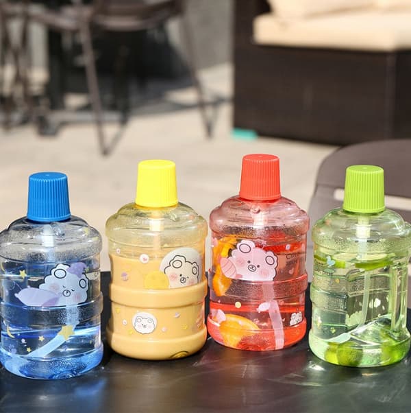 Large-Capacity Creative Water Bottle Student Children Straw Plastic Water Cup, Capacity: 1000ml(Grass Green)