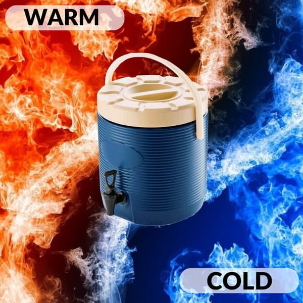Termisk Drikkebeholder med hane, Isoleret Termobeholder - Blå, 12L, Drikkevareautomat, Catering Termodispenser, Termokande med hane