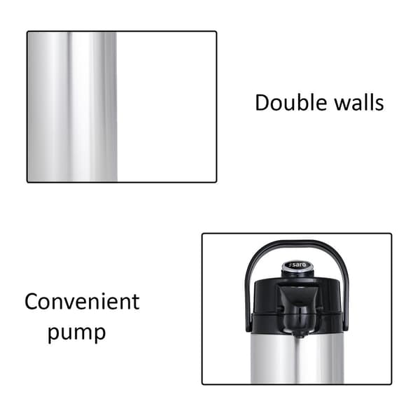 Pumpputermos, Pumppukannu, Termospumpulla - 2,2L, Termoskannu pumpulla, Termospullo pumpulla, Termospullo annostelijalla, Kahvitermos, Ruokatermos