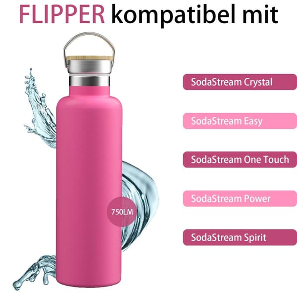 Praktisk termosflaske i rustfritt stål med et volum på 750 ml - til tur- og sportsbruk på farten