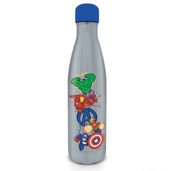 Avengers Hero Club Metal Water Bottle Silver/Blue/Red One Size