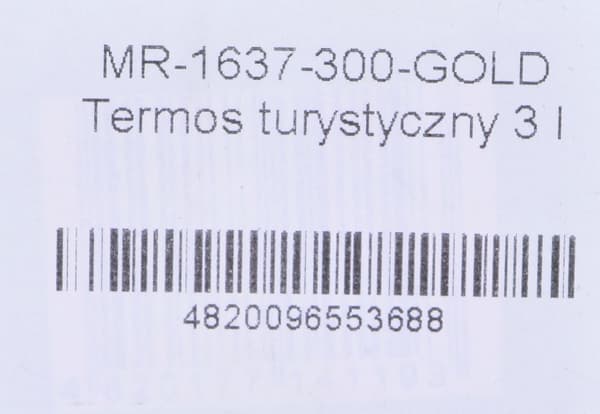 Rejsetermokande 3 l MR-1637-300-GOLD Maestro