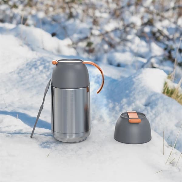 Termosbehållare med 650 ml kapacitet - Termosflaska För varm och kall mat soppor lunch på språng - Läckagesäker BPA-fri isolerad behållare i rostfritt