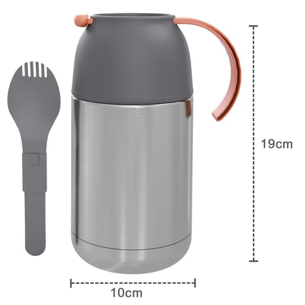 Termosbehållare med 650 ml kapacitet - Termosflaska För varm och kall mat soppor lunch på språng - Läckagesäker BPA-fri isolerad behållare i rostfritt