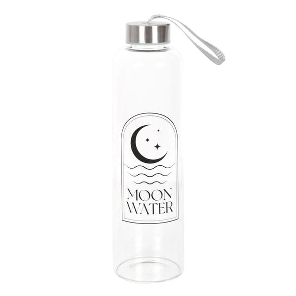 Something Different Crescent Moon Glass Water Bottle Clear/Black One Size