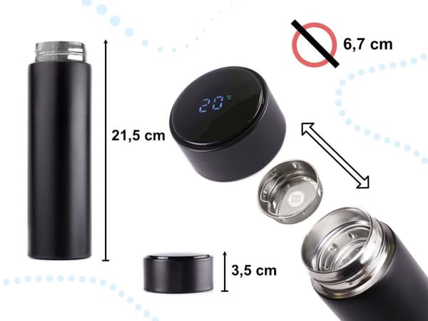 RoGer Thermo Mug Smart LED 500ml Black