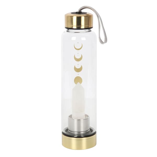 Something Different Moon Phases Quartz Water Bottle Clear/Gold One Size