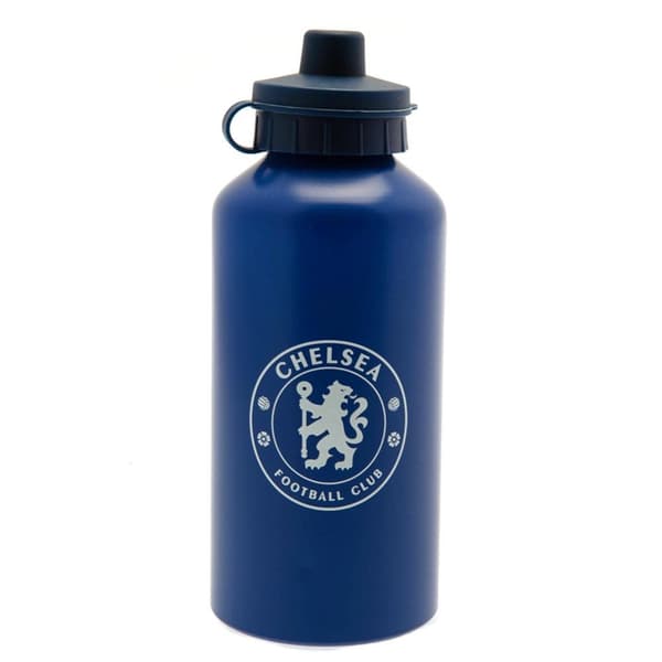 Chelsea FC Crest Aluminium Water Bottle Royal Blue/White One Size, One Size