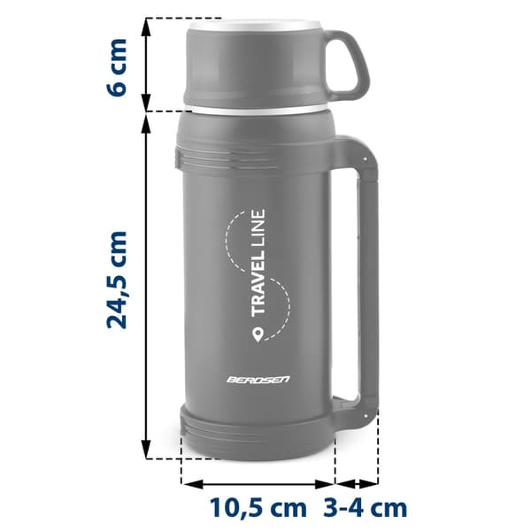 Tyhjiötermospullo 1500 ml BD-781 musta