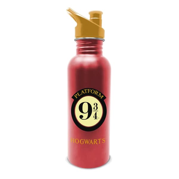 Harry Potter Platform 9 3/4 Metal Water Bottle Red/Yellow One Size
