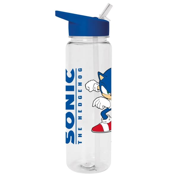 Sonic The Hedgehog Gotta Go Fast Plastic Water Bottle Clear/Blue One Size