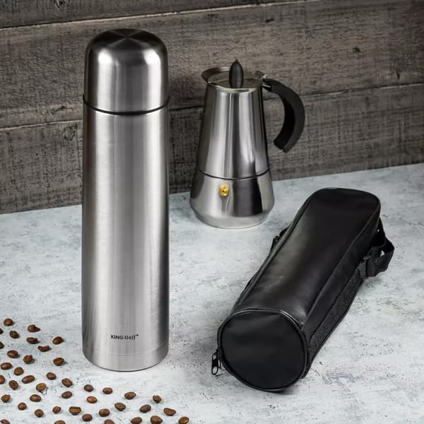 STÅLTERMOKKER 1000 ml CLICK-CLACK KINGHOFF KH-4054