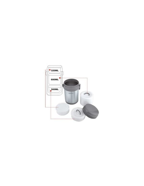 KINGHOFF DINNER THERMOS 1,5L + 3 SÄILIÖTÄ KH-4075