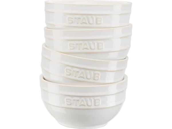 Set of 4 Staub round bowls - 12 cm, Ivory