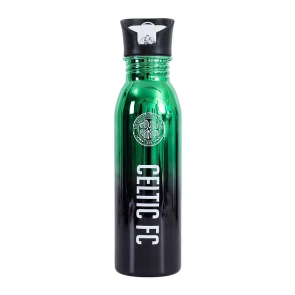 Celtic FC Metallic UV Water Bottle Green/White 26cm x 7cm
