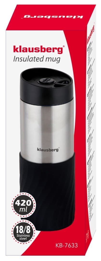 L�MP�MUKI 400ml RUOSTUMATON TER�S 18/8 KLAUSBERG MUSTA KB-7633