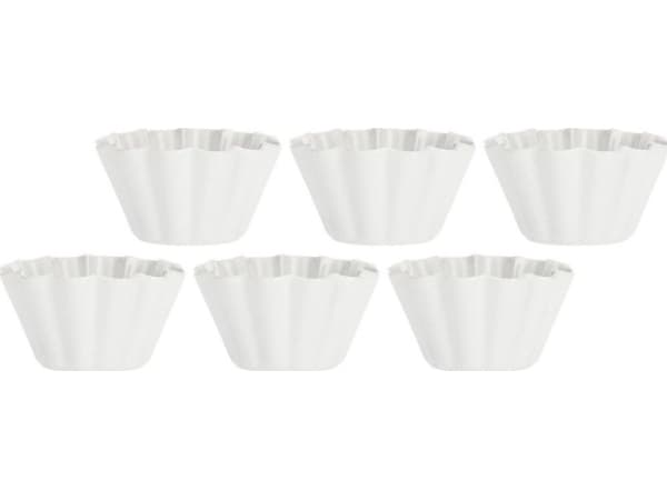 NPC Puola 6 pientä kulhoa Arezzo - Valkoinen, 9 cm