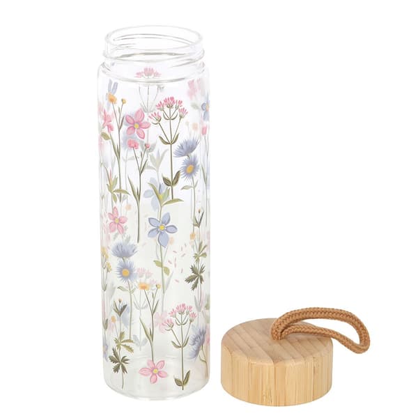 Something Different Floral Glass Water Bottle